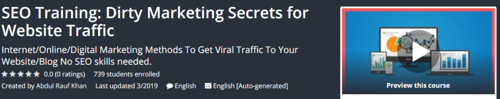 SEO Training - Dirty Marketing Secrets for Website Traffic Download