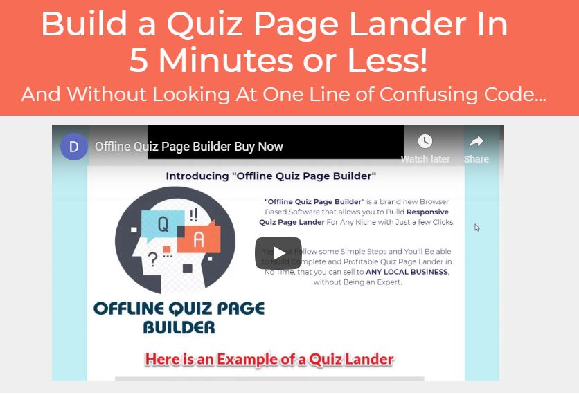 Offline Quiz Page Builder