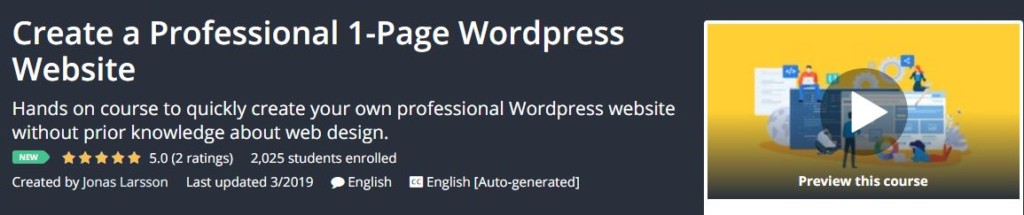 Create a Professional 1-Page WordPress Website Download