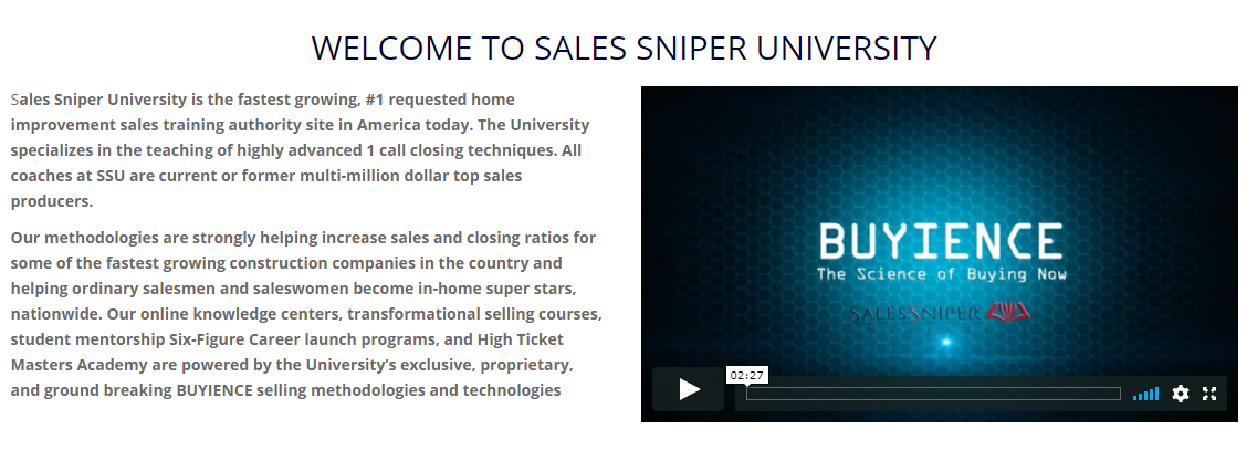 Buyience - Sales Sniper University Download
