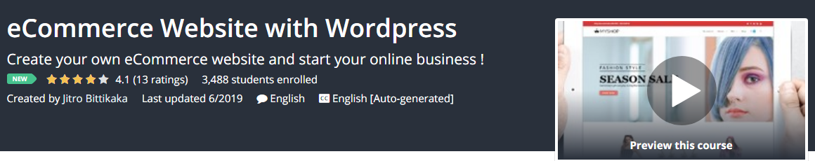 Create Professional eCommerce Website with Wordpress Download
