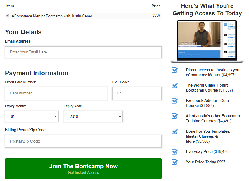 Justin Cener-The eCommerce Bootcamp 2019 Download