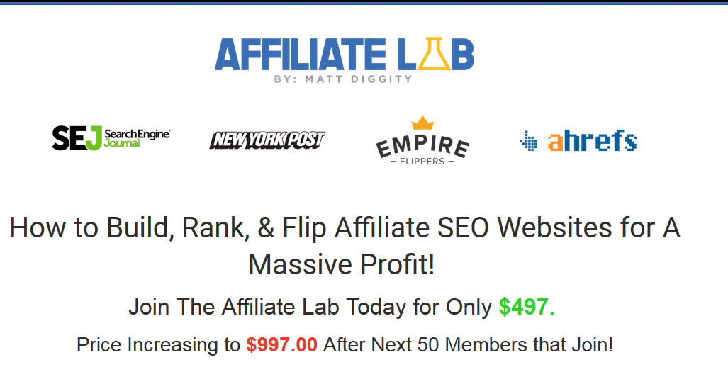 Matt Diggity - Affiliate Lab + Bonus Download
