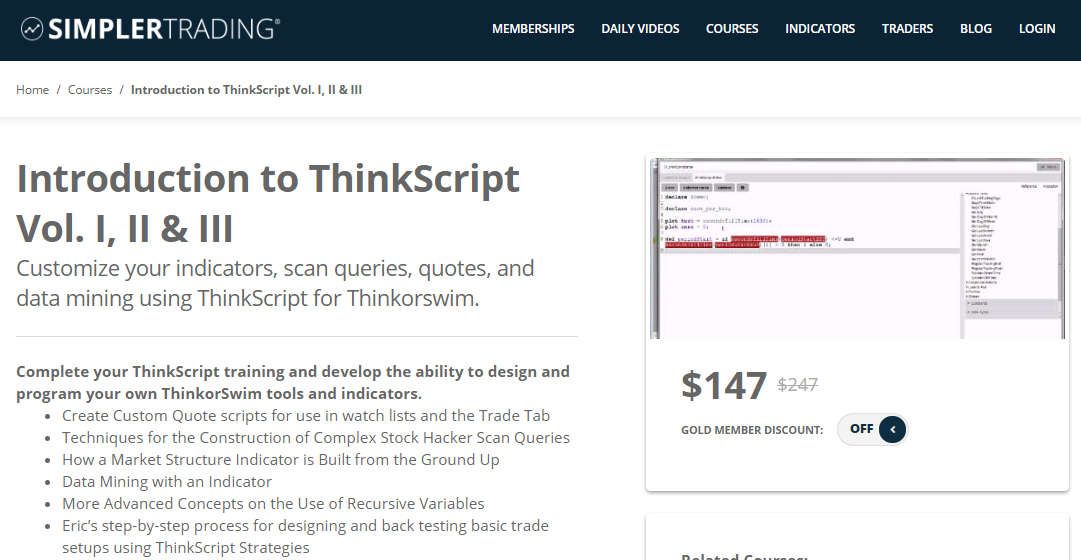 Simpler Trading - INTRODUCTION TO THINKSCRIPT VOL. I, II & III Download