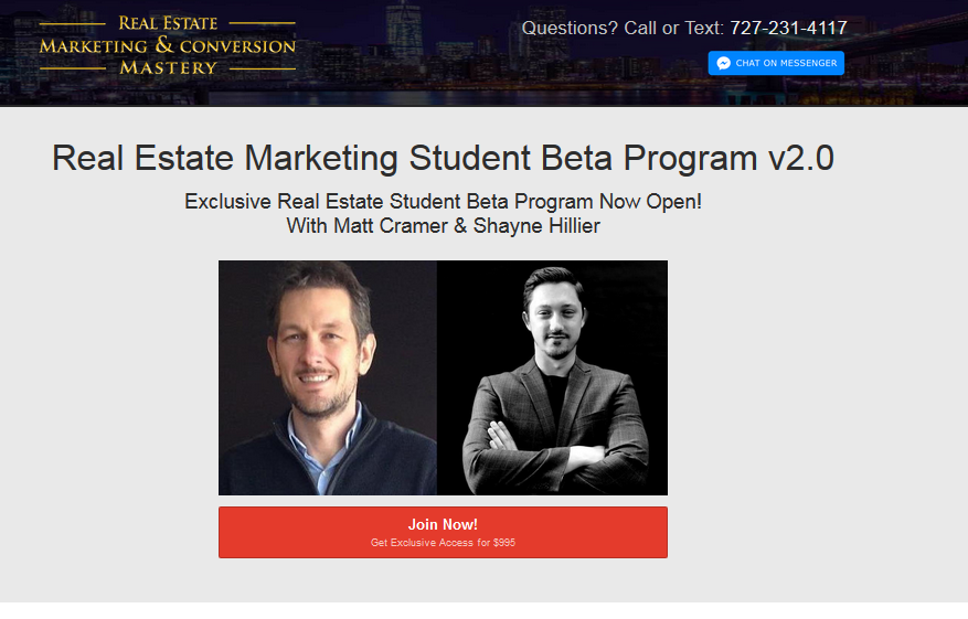 Matt Cramer & Shayne Hillier - Real Estate Marketing Student Beta Program v2.0 Download