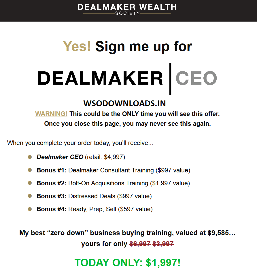 Carl Allen – Dealmaker Wealth Society Download