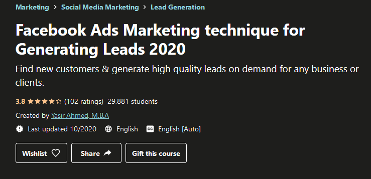 Facebook Ads Marketing Technique For Generating Leads 2020 Free Download