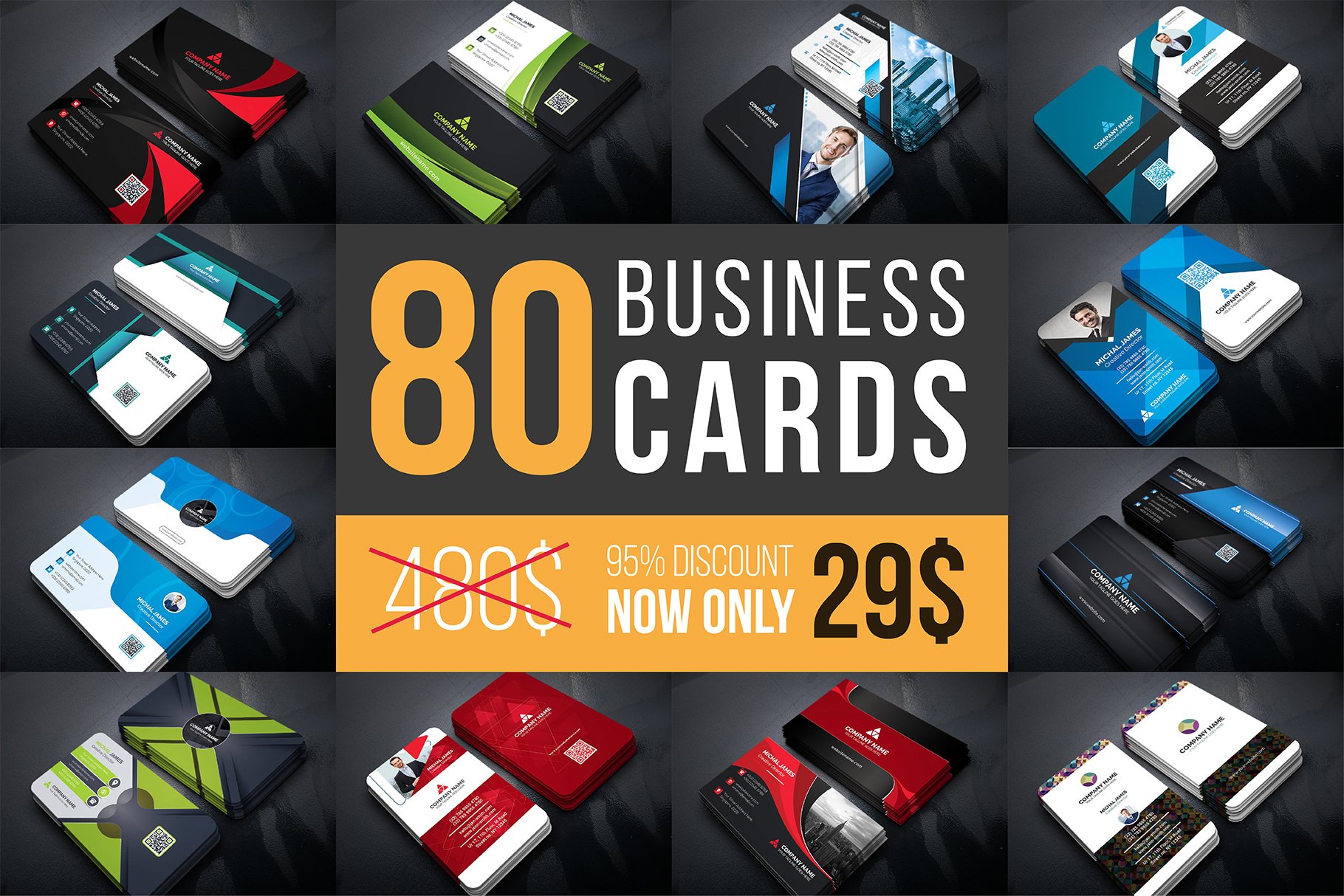 80 Business Cards Mega Bundle Free Download