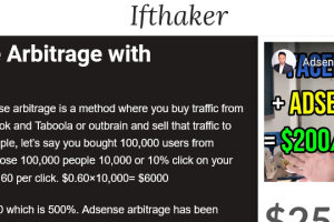 ifthaker – AdSense Arbitrage Full Masterclass Course Download