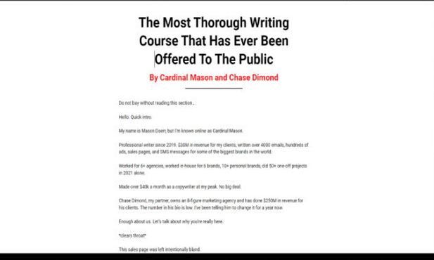 Cardinal Mason and Chase Dimond – Copy MBA + The Freelancing Masterclass Download