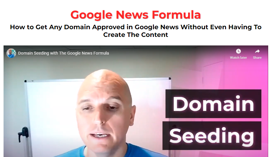 Chance Reynolds - Domain Seeding With The Google News Formula Product 2022 Free Download