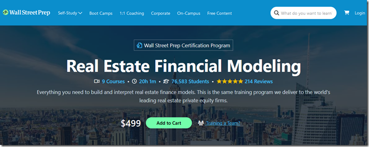 Wall Street Prep – Real Estate Financial Modeling Download